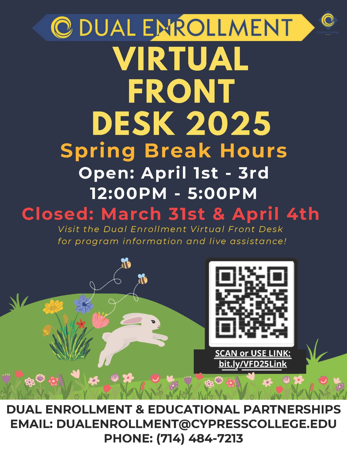 Dual Enrollment Registration/Virtual Front Desk Flyer
